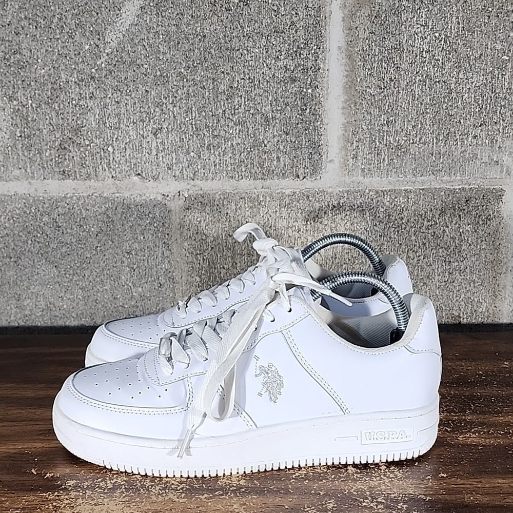 MENS U.S. Polo Assn. Shoes All White Size 7.5